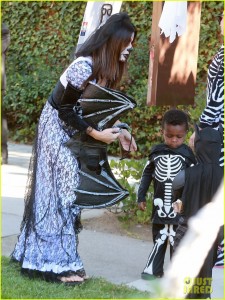 Sandra Bullock Shows Off Her Ghoulish Figure at Halloween Party with Louis