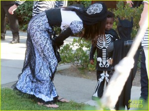 Sandra Bullock Shows Off Her Ghoulish Figure at Halloween Party with Louis