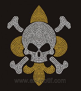 Rhinestone-Transfers-Fleur-De-Lis-With-Skull-Design