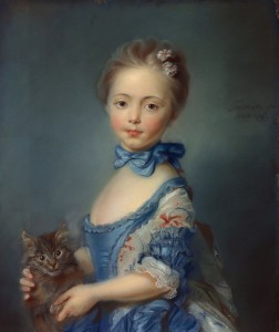 Attributed to Jean-Baptiste Perronneau ~ A Girl with a Kitten, 1745 [The National Gallery]