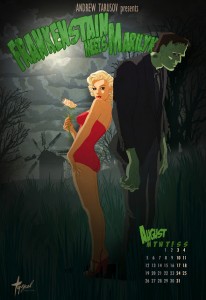 08 August - Marilyn Monroe and Boris Karloff in Frankenstain Meets Marilyn