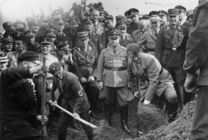 Reichsautobahn, Adolf Hitler beim 1. Spatenstich, bei Frankfurt